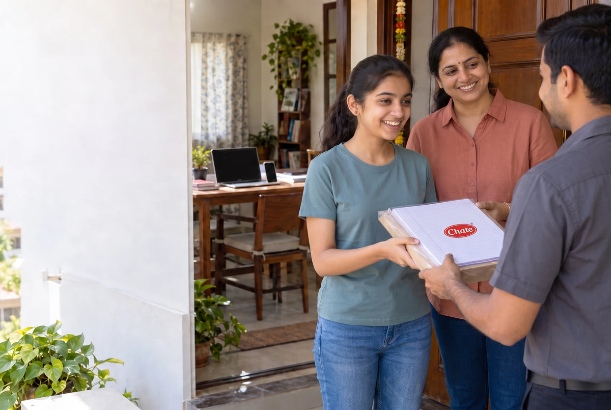 CPP student receiving blank physical answer sheets at home