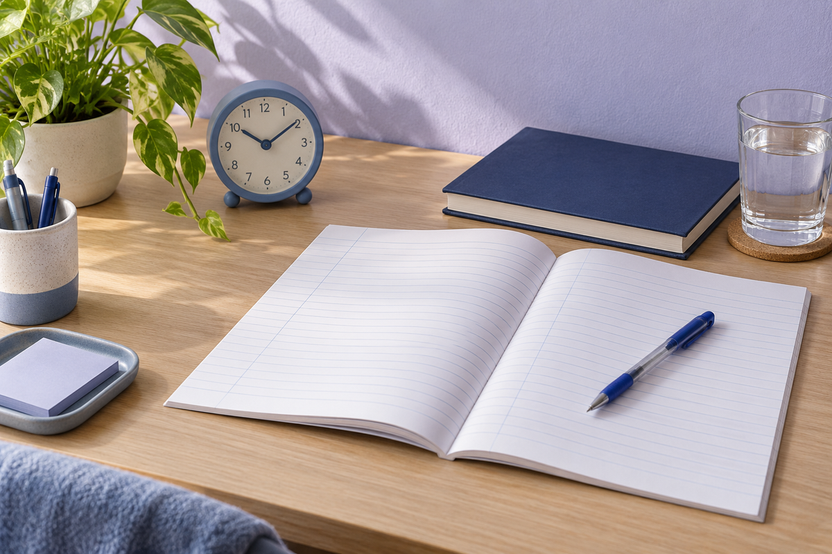 A study desk for timed handwritten board practice